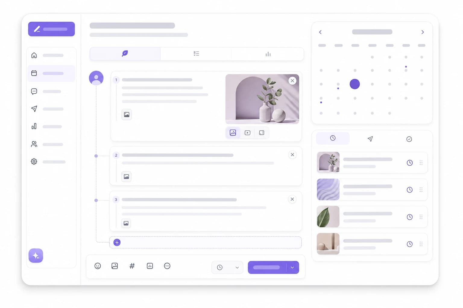A simple cadence for a fast conversational feed